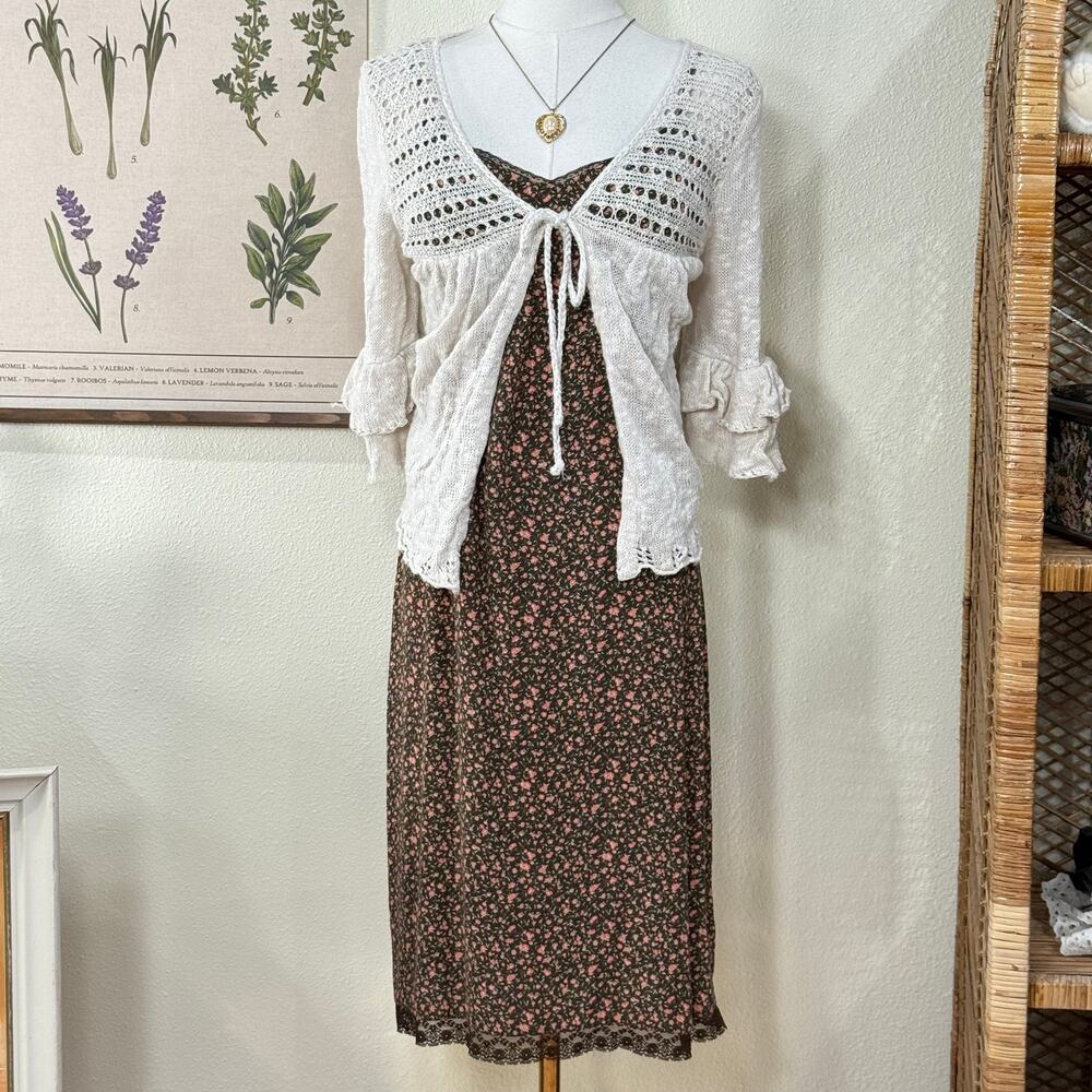 Y2k Floral Babydoll Dress Dolly Kei Cottage Prairie Shabby Chic Coquette S 6 - Picture 2 of 6